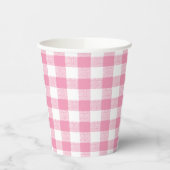 Gingham Karo Pink Paper Cup Pappbecher (Links)