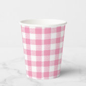 Gingham Karo Pink Paper Cup Pappbecher (Rechts)