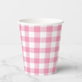 Gingham Karo Pink Paper Cup Pappbecher (Vorderseite)
