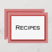 Gingham Karo Red White Rezept Card Postkarte (Vorne/Hinten)