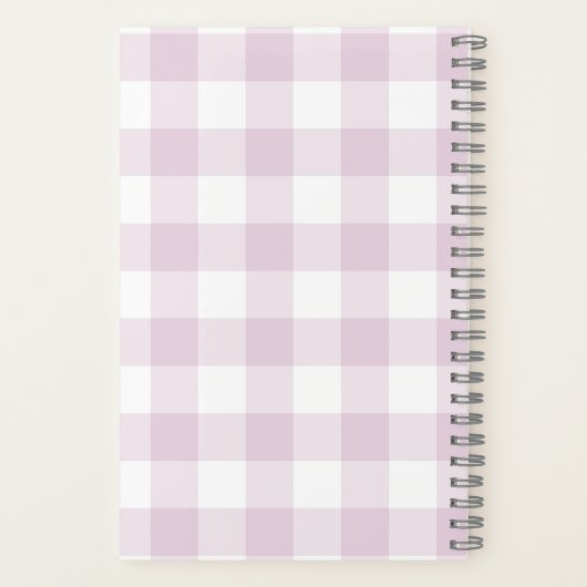 Gingham Karo Rosa Personalisiertes Tagebuch Notizb Notizblock (Rückseite)
