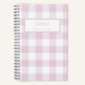 Gingham Karo Rosa Personalisiertes Tagebuch Notizb Notizblock (Vorderseite)