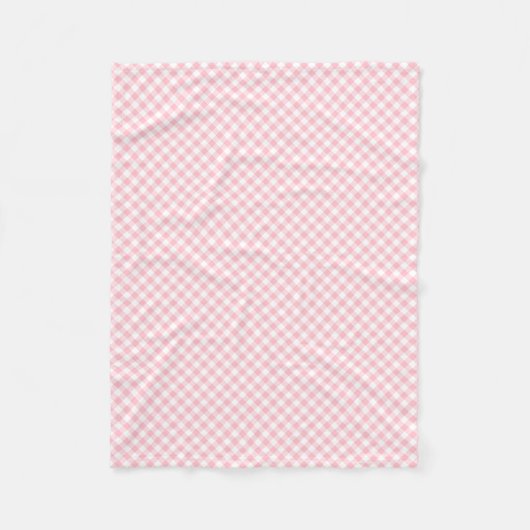 Gingham-Karo, rosa und weiße, kleine Gingham-Diago Fleecedecke (Vorderseite)