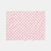 Gingham-Karo, rosa und weiße mittlere Größe Fleecedecke (Vorderseite (Horizontal))