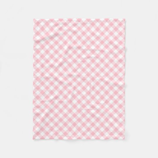 Gingham-Karo, rosa und weiße mittlere Größe Fleecedecke (Vorderseite)