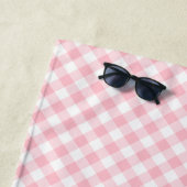 Gingham-Karo, rosa und weiße mittlere Größe Strandtuch (Beispiel)