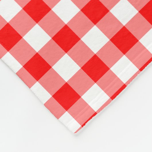 Gingham-Karo, rot und weiß, mittelgroß Fleecedecke (Ecke)