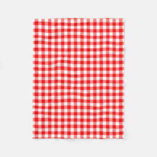 Gingham-Karo, rot und weiß, mittelgroß Fleecedecke