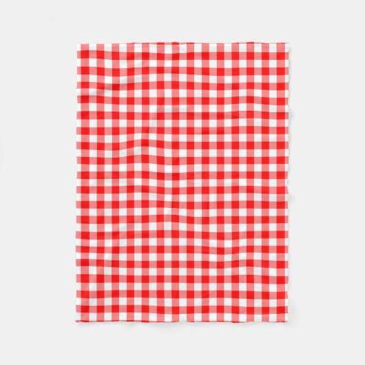 Gingham-Karo, rot und weiß, mittelgroß Fleecedecke (Vorderseite)