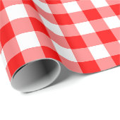 Gingham-Karo, rot und weiß, mittelgroß Geschenkpapier (Rolleneckpunkt)