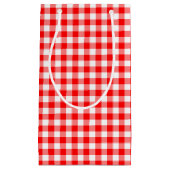 Gingham-Karo, rot und weiß, mittelgroß Kleine Geschenktüte (Vorderseite)