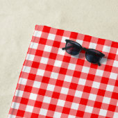 Gingham-Karo, rot und weiß, mittelgroß Strandtuch (Beispiel)