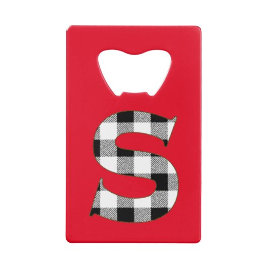 Gingham Karo S Geldbeutel Flaschenöffner (Vorderseite)