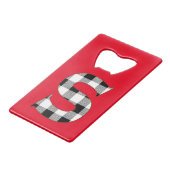 Gingham Karo S Geldbeutel Flaschenöffner (Vorderseite Schrägansicht)