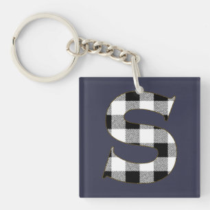 Gingham Karo S Schlüsselanhänger