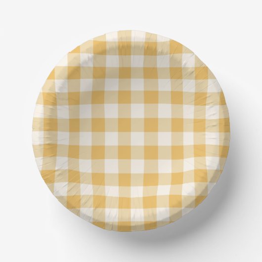 Gingham-Karo-Schüsseln Pappteller (Vorderseite)