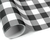 Gingham-Karo, Schwarz und Weiß Geschenkpapier (Rolleneckpunkt)