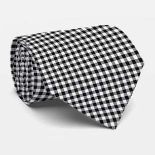 Gingham-Karo, Schwarz und Weiß Krawatte