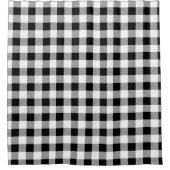 Gingham Karo Schwarzweiß Duschvorhang (Vorderseite)