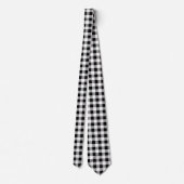 Gingham Karo Schwarzweiß Krawatte (Rückseite)