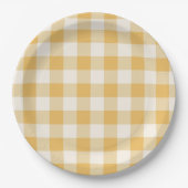 Gingham-Karo-Teller Pappteller (Vorderseite)