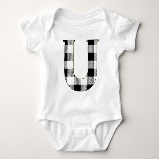 Gingham-Karo-U Baby Strampler (Vorderseite)