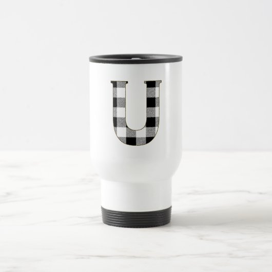 Gingham Karo U Reisebecher (Mittel)