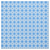 Gingham-Karo-und des Herz-Muster-| Blau Stoff (Muster)