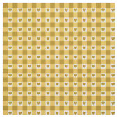 Gingham-Karo-und des Herz-Muster-| Gelb Stoff (Muster)