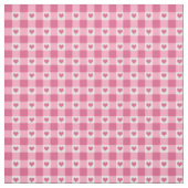 Gingham-Karo-und des Herz-Muster-| Rosa Stoff (Muster)