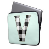 Gingham Karo V Laptopschutzhülle (Vorderseite Links)