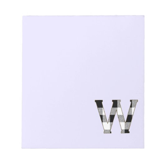 Gingham Karo W Notizblock (Vorderseite)
