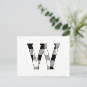 Gingham Karo W Postkarte (Stehend Vorderseite)