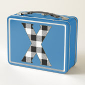 Gingham Karo X Metall Brotdose (Rückseite)