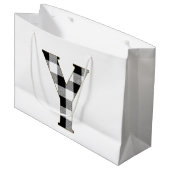 Gingham Karo Y Große Geschenktüte (Vorderseite Schrägansicht)