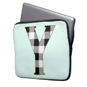 Gingham Karo Y Laptopschutzhülle (Vorderseite Links)