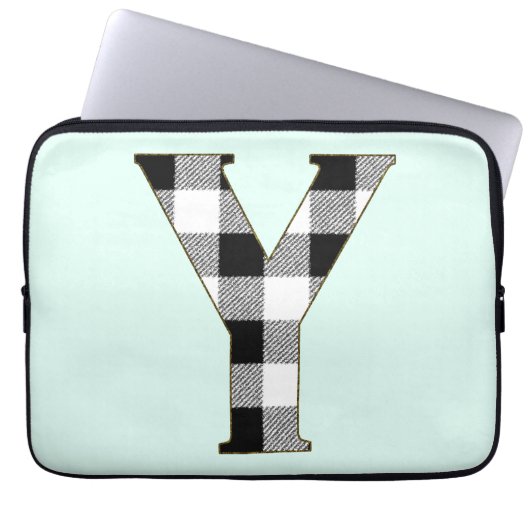 Gingham Karo Y Laptopschutzhülle (Vorderseite)