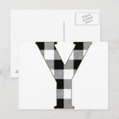 Gingham Karo Y Postkarte (Vorne/Hinten)