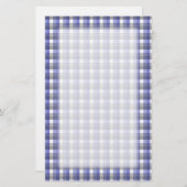 Gingham-Karomuster. Blau, grau, weiß Briefpapier (Vorne/Hinten)