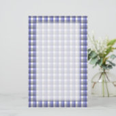 Gingham-Karomuster. Blau, grau, weiß Briefpapier (Stehend Vorderseite)