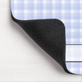 Gingham-Karomuster. Hellblau u. weiß Mousepad (Ecke)