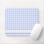 Gingham-Karomuster. Hellblau u. weiß Mousepad (Mit Mouse)