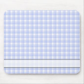 Gingham-Karomuster. Hellblau u. weiß Mousepad (Vorne)