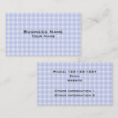 Gingham-Karomuster. Hellblau u. weiß Visitenkarte (Vorne/Hinten)