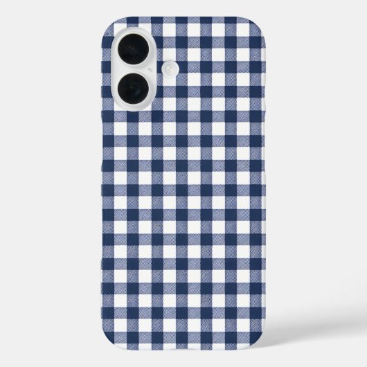 Gingham-Karomuster - Marineblau Case-Mate iPhone Hülle (Rückseite)