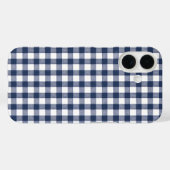Gingham-Karomuster - Marineblau Case-Mate iPhone Hülle (Rückseite (Horizontal))