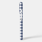 Gingham-Karomuster - Marineblau Case-Mate iPhone Hülle (Rückseite / Links)