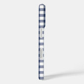 Gingham-Karomuster - Marineblau Case-Mate iPhone Hülle (Rückseite / Rechts)