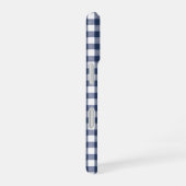 Gingham-Karomuster - Marineblau iPhone 16 Hülle (Rechte Seite)