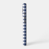 Gingham-Karomuster - Marineblau iPhone 16 Hülle (Linke Seite)